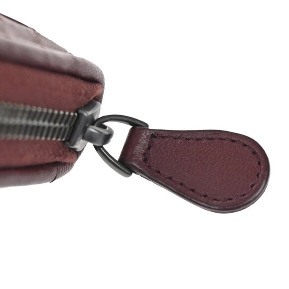 BOTTEGA VENETA Intrecciato Long Zip Around Wallet Purse Leather Red 65KB080 - Picture 8 of 15